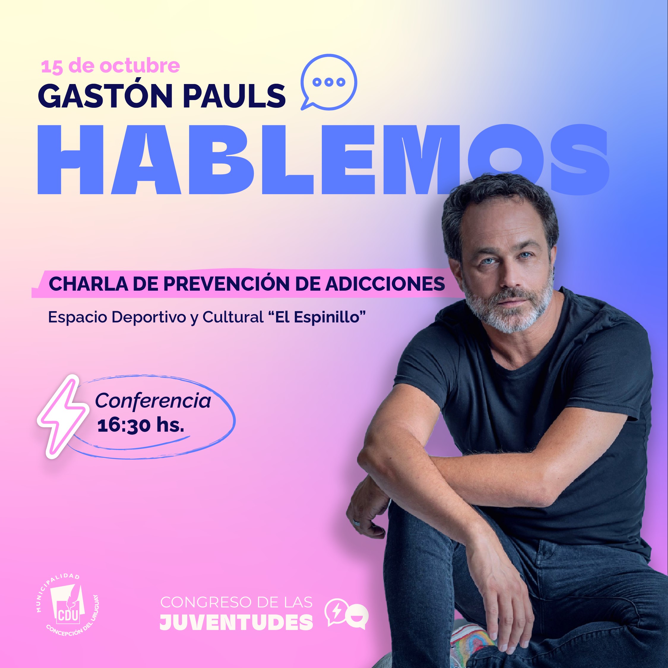 Gastón Pauls cerrará el Congreso de las Juventudes