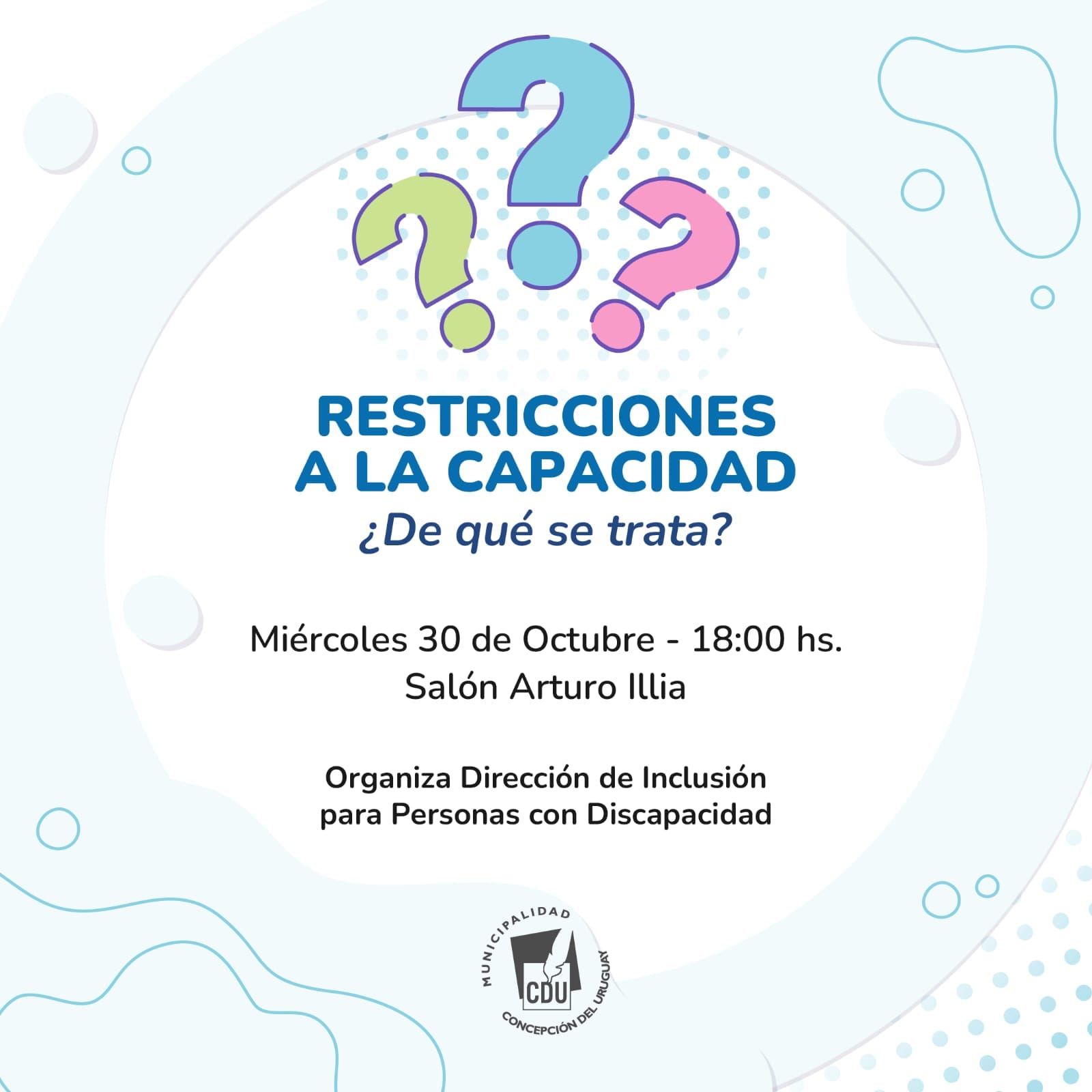 Discapacidad: brindarán una charla sobre Restricciones a la capacidad